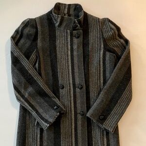 Women's Saril LTD Made in USA Wool Pea Coat Black/Grey Size-M